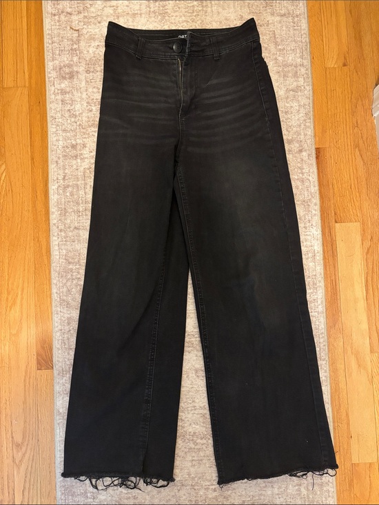 Oat Collective Denim - High-Rise Black Wide-Leg Jeans with Raw Hem